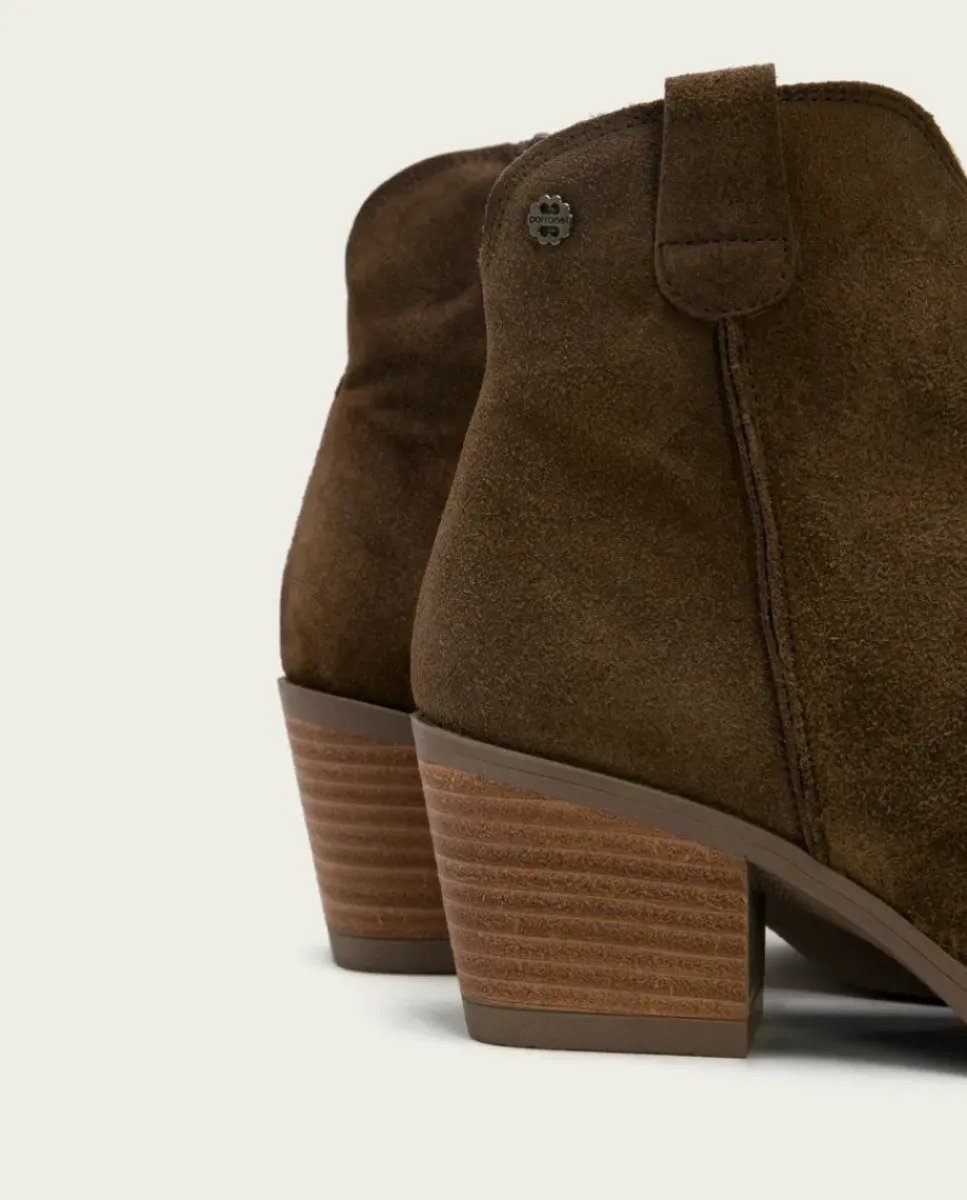 PORRONET Botines Mujer|Botines Cowboy Moka Con Cremallera Jara