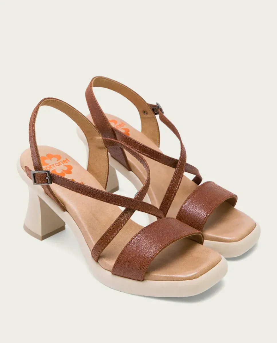 PORRONET Sandalias Tacón|Sandalia Tacón Alto Cuero Karen