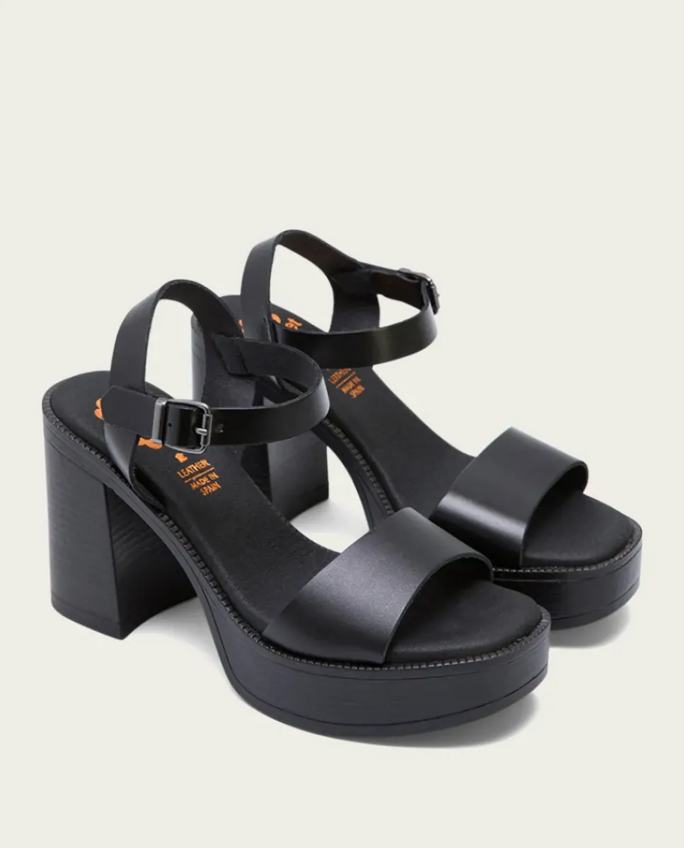 PORRONET Sandalias Tacón|Sandalia Tacón Alto Negro Ava