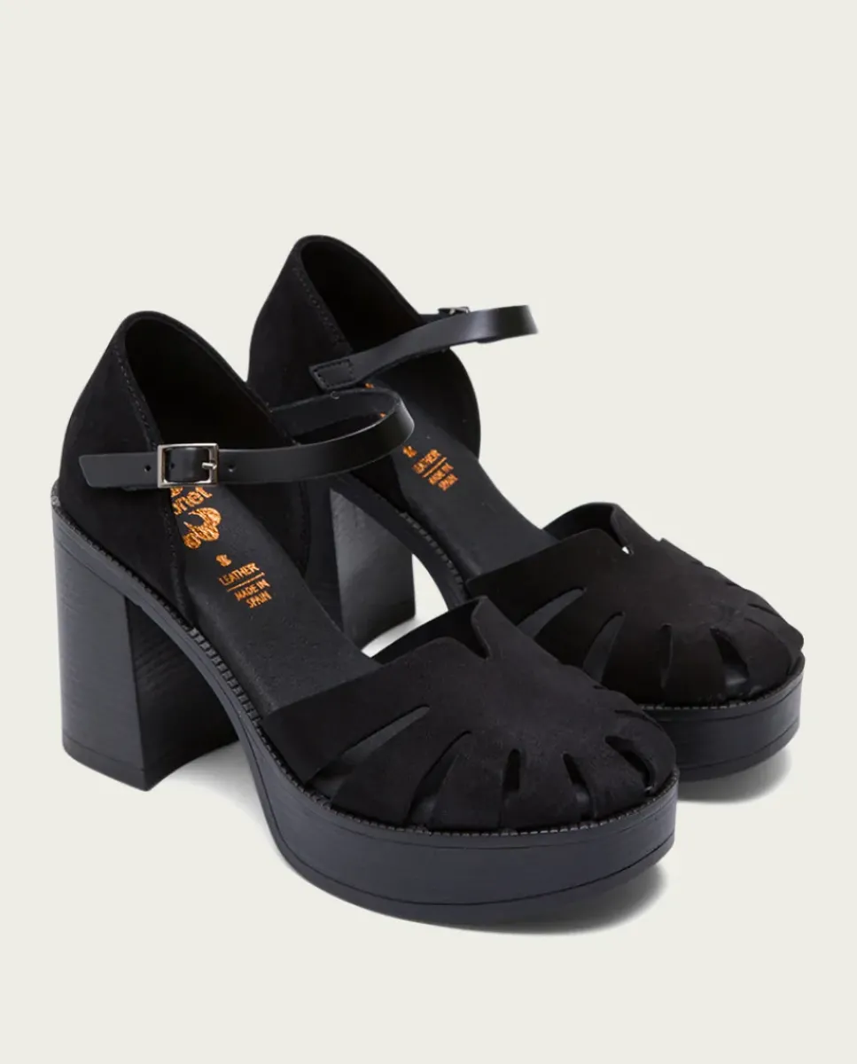 PORRONET Sandalias Tacón|Sandalia Tacón Alto Negro Adara