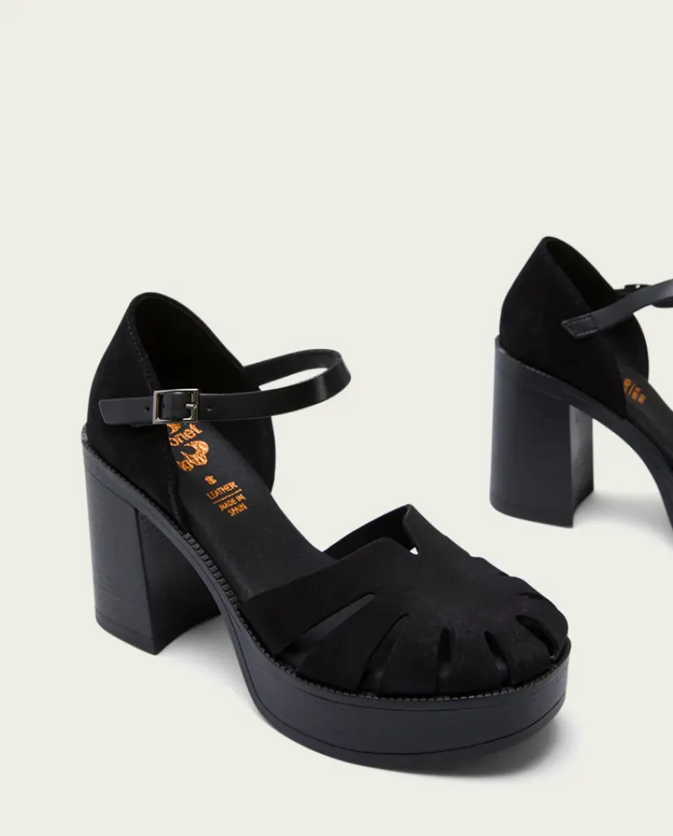 PORRONET Sandalias Tacón|Sandalia Tacón Alto Negro Adara