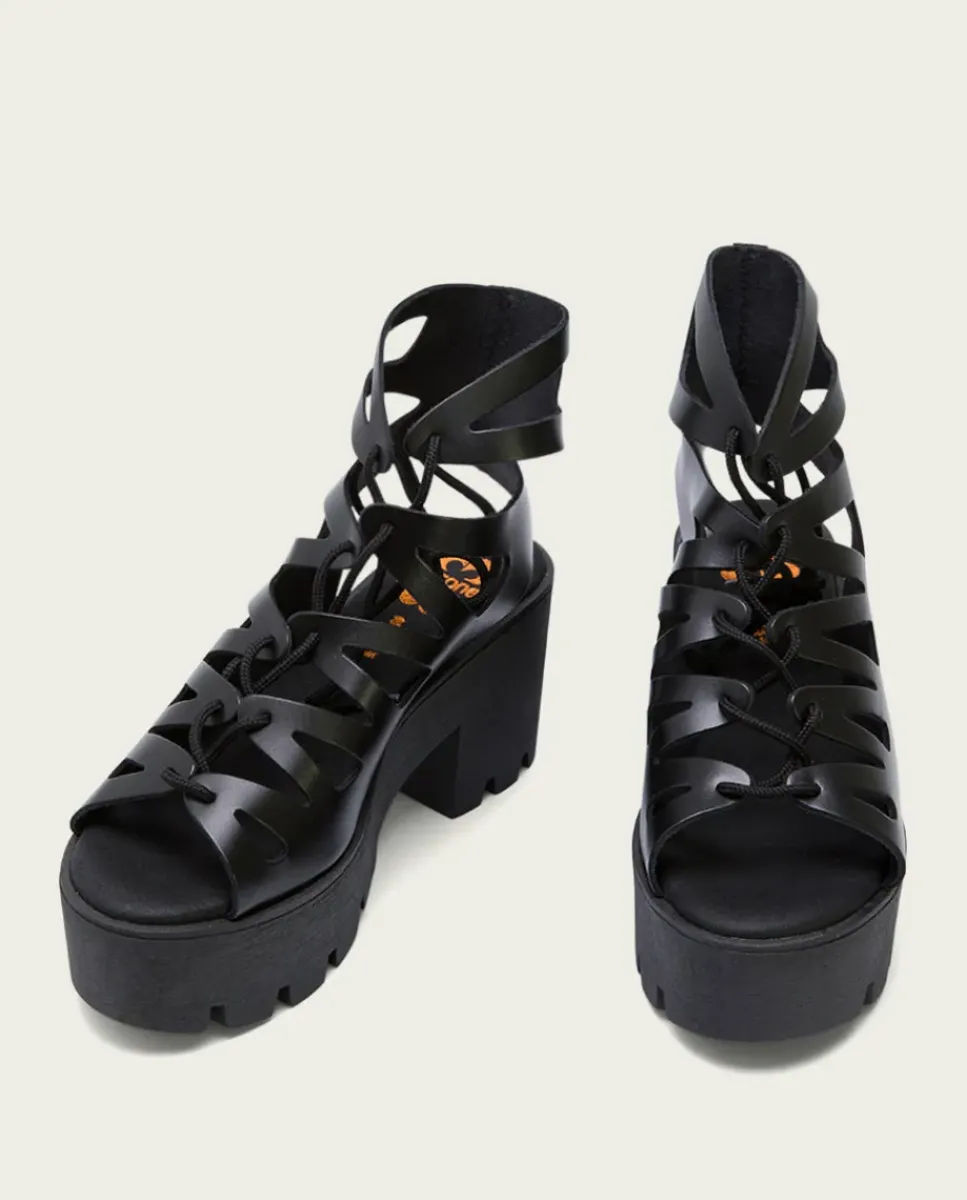 PORRONET Sandalias Tacón|Sandalia Tacón Alto Negro Alana