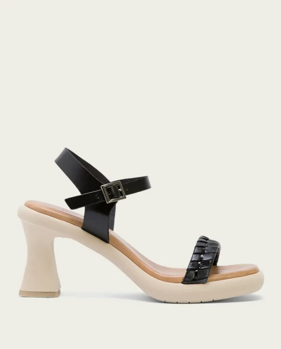 PORRONET Sandalias Tacón|Sandalia Tacón Alto Negro Kali